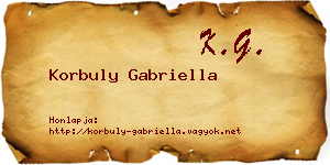 Korbuly Gabriella névjegykártya